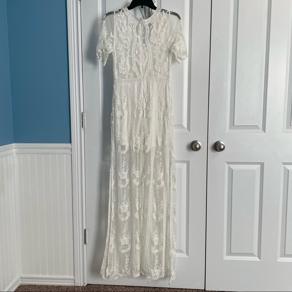 White Lace Romper Dress